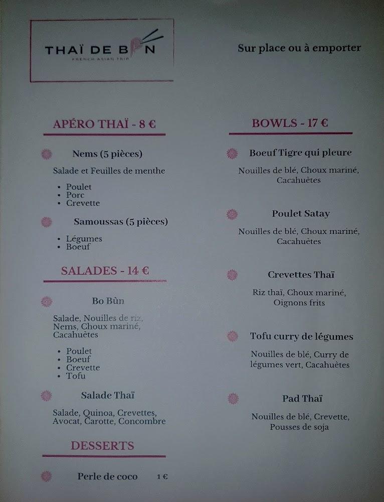 Thaï De Bon - Menu Image 1