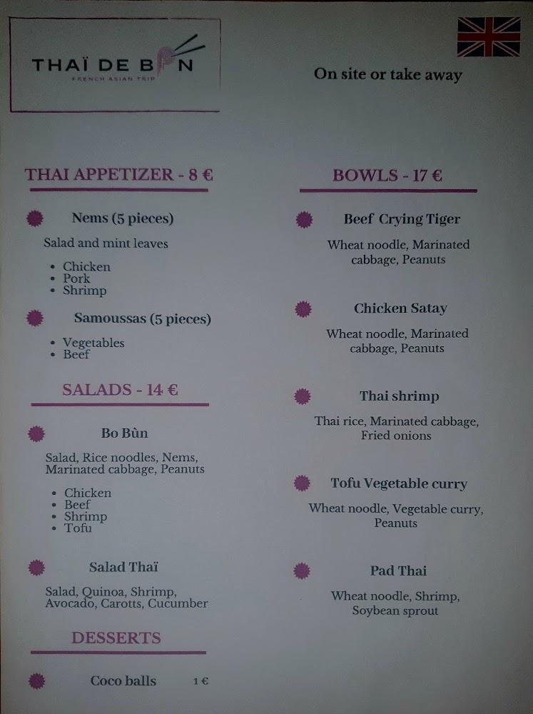 Thaï De Bon - Menu Image 2
